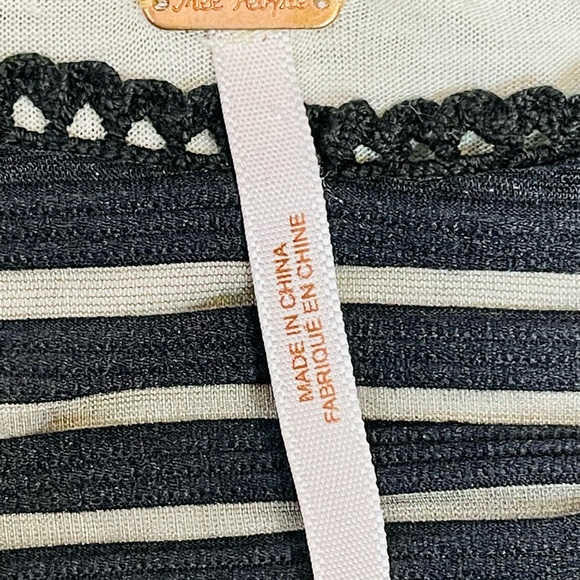 FREE PEOPLE BLACK MESH STRIPED SLEEVELESS DRESS SMALL - Picture 10 of 11